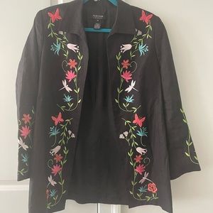 Black embroidery blazer